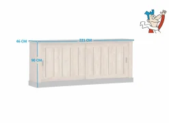 Dressoir Etienne 221cm - decor - industriële eik & zwart