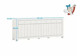 Dressoir Eureka 225cm - decor - natural oak & black