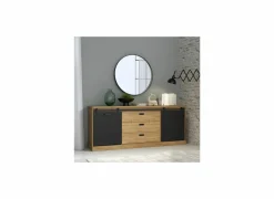 Dressoir Kaszimiro 213cm - decor - waterford eik & zwart