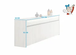 Dressoir Lucca 224cm - decor - millenium eik & lichtgrijs