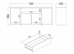 Dressoir Next 197cm - decor - wit & jackson hickory