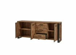 Dressoir Onno 225cm - decor - bruin & zwart