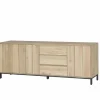 Dressoir Polar 225cm - eik massief & decor - naturel