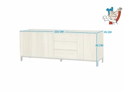 Dressoir Polar 225cm - eik massief & decor - naturel