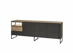 Dressoir Portofino 242cm - decor - zwart & eik