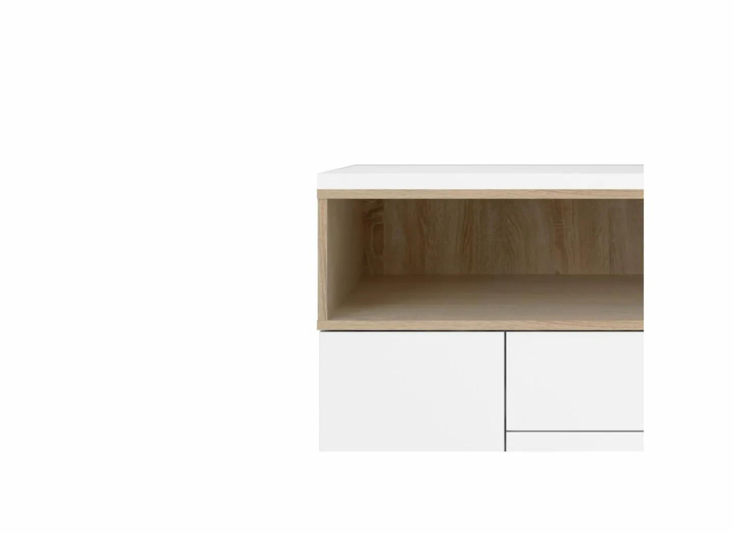 Dressoir Roomers 176cm - spaanplaat - witte eik