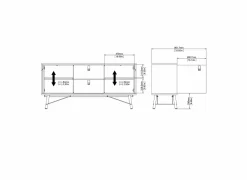 Dressoir Ry 151cm - decor - bruin & zwart