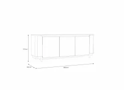 Dressoir Vodol 205cm - decor - zand & zwart