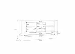 Dressoir Vodol 205cm - decor - zand & zwart