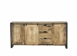 Dressoir Woodstock 200cm - mango massief & metaal - naturel & zwart