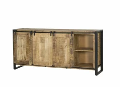 Dressoir Woodstock 200cm - mango massief & metaal - naturel & zwart