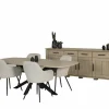 Eetkamer Alba met 4 stoelen Casimir - tafel 225x100cm - dressoir 233cm