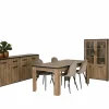 Eetkamer Esther met 4 stoelen Charlton - tafel 180x90cm - dressoir 210cm - vitrinekast 110cm