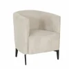 Fauteuil Capri 67x71x73cm - ribfluweel - ivoor