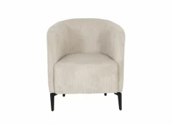 Fauteuil Capri 67x71x73cm - ribfluweel - ivoor