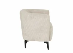 Fauteuil Capri 67x71x73cm - ribfluweel - ivoor