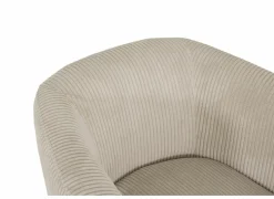 Fauteuil Capri 67x71x73cm - ribfluweel - ivoor