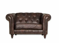 Fauteuil Chesterfield Stanley 1-zit - leder - bruin