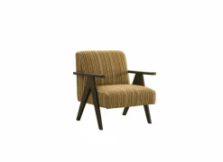 Fauteuil Malone 75x79x82cm - polyestervezel - oker/wit