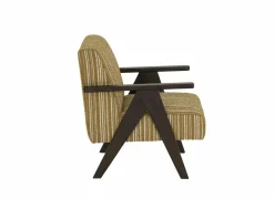 Fauteuil Malone 75x79x82cm - polyestervezel - oker/wit