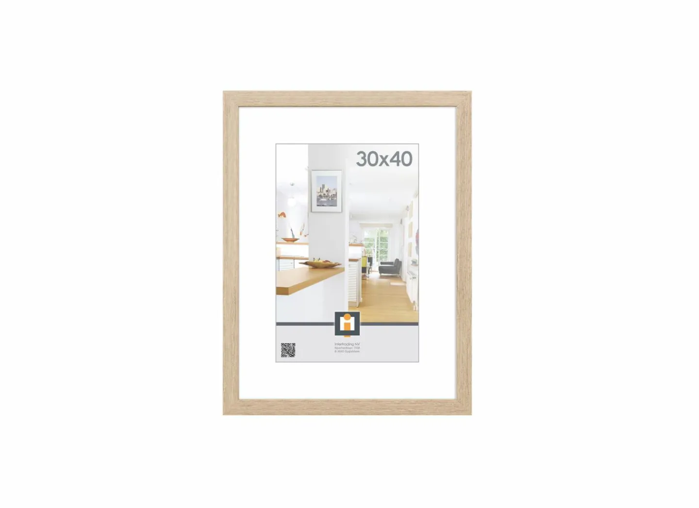 Fotokader Livorno 40x30cm - hout & glas - grijs