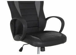 Gamestoel Maquina 60x65x120cm - lederlook - zwart & grijs