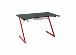 Gamingbureau Roald 120x60x74cm - melamine & metaal -  rood & zwart