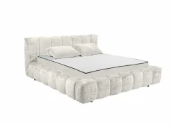 Gestoffeerd bed Bexley 160x200cm - stof - ivoor inclusief bodem en matras