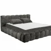 Gestoffeerd bed Bexley 160x200cm - stof - zwart inclusief bodem en matras