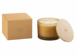 Geurkaars Santal Satine Ø11,5cm - glas/paraffine - oranje