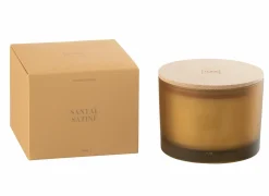Geurkaars Santal Satine Ø11,5cm - glas/paraffine - oranje