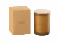 Geurkaars Santal Satine Ø8,5x12,5cm - glas/paraffine - oranje