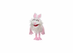 Handpop Monster to go Flöckchen  H33cm - polyester - wit/roze