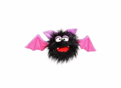 Handpop Schnips vleermuis H20cm - polyester - zwart/roze