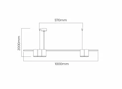 Hanglamp 100cm 5xGU10 - aluminium - brons