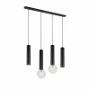 Hanglamp 90cm 2xGU10 2xE27 - aluminium - zwart