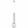 Hanglamp Ø5,6cm 1x60W E27 - aluminium - wit