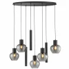 Brilliant Hanglamp Ligari 5xE27 & 3xGU10  black smoked