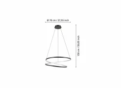 Hanglamp Ruotale Ø70cm 42W LED metaal zwart