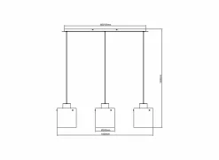 Hanglamp Seth 90x20cm 3x60W E27