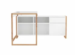 Hoekbureau Denver 139x142x75cm - decor - wit & artisanale eik