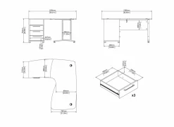 Hoekbureau Prima decor - wit