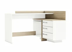 Demeyere Hoekbureau Thales 128x106cm - decor - brushed oak & white pearl