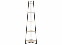 Hoekrek 32x32x180cm - hout & ijzer - beige