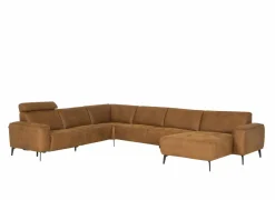 Hoeksalon 2290  371x281cm - stof - cognac met relax