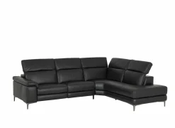 Hoeksalon After 295x232cm - leder - zwart