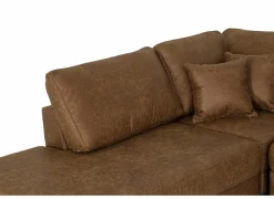 Hoeksalon Alicante 373x228cm - stof - cognac