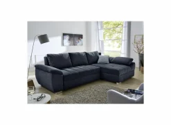 Hoeksalon Alster 268x161cm - stof - donkerblauw met bedfunctie