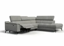 Hoeksalon Amira 290x228cm - stof - grijs met relax