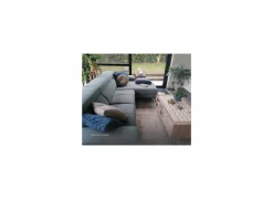 Hoeksalon Amira 290x228cm - stof - grijs met relax